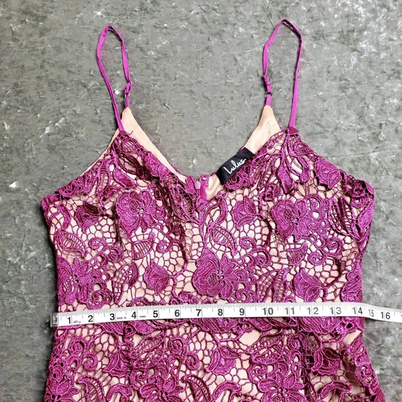 Lulu's Back To You Magenta Lace Bodycon Dress - Picture 6 of 9